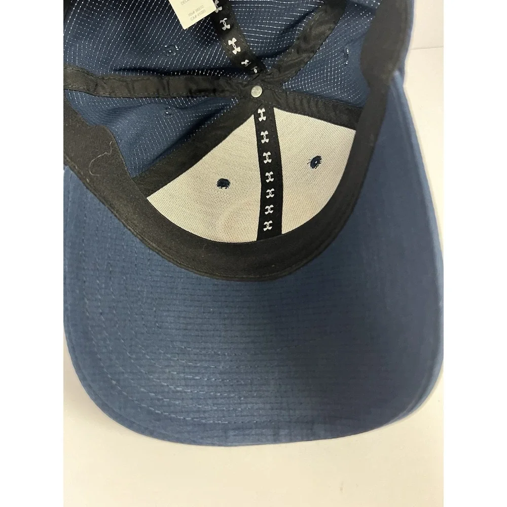 UNDER ARMOUR GOLF Cap Flex Fit Hat Breathable Size‎ MD/LG Navy White Logo